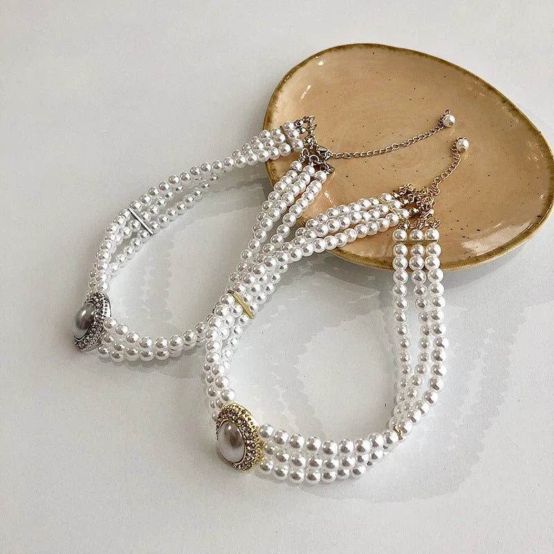 Women’s Multi-layer Pearl Decorative Necklace – Elegant Pearl Necklace, Stylish Layered Necklace for Women